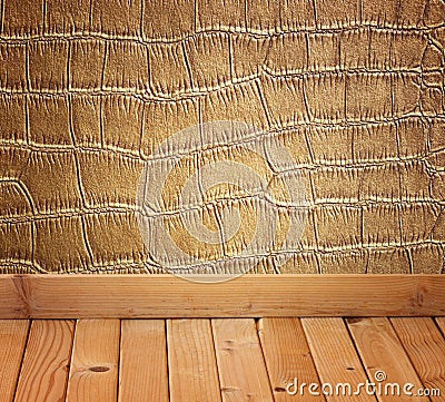 Golden Crocodile Skin Texture and pattern, closeup Stock Photo