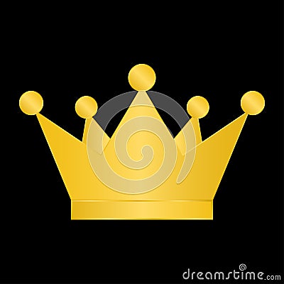 RealGolden Crown on black background Stock Photo