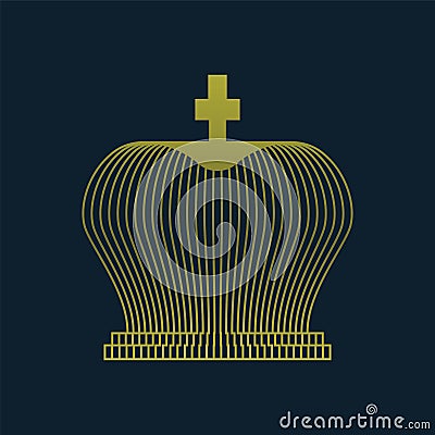 Golden crown with blend effect Vector Illustration