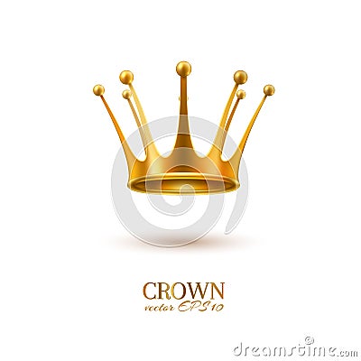 Vector realistic 3d golden crown Vector Illustration