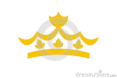 Golden crown flat yellow vector isolated Vector Illustration