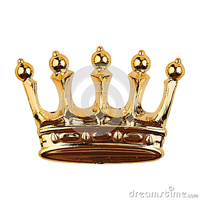 Golden crown isolated on white Stock Photo