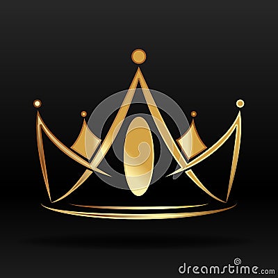 Golden crown for logo and design Vector Illustration