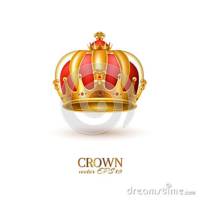 Vector realistic 3d golden crown Vector Illustration