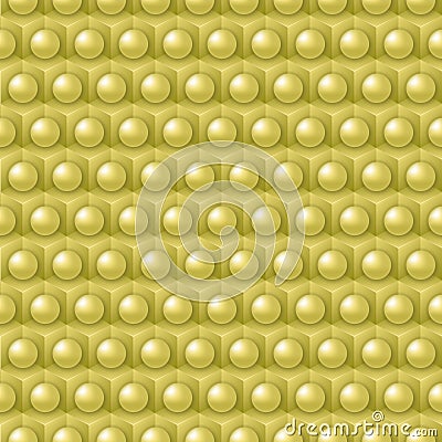 Golden cube and shere pattern Stock Photo