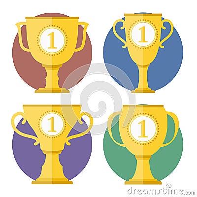 Golden Cups Vector Illustration