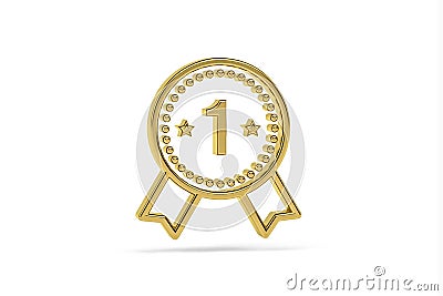 Golden 3d bestseller icon isolated on white background Stock Photo