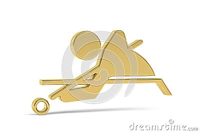 Golden 3D billiards icon isolated on white Stock Photo