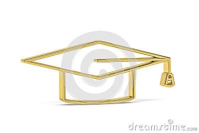 Golden 3d biretta icon isolated on white background Stock Photo