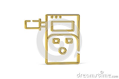 Golden 3d breathalyzer icon isolated on white background Stock Photo
