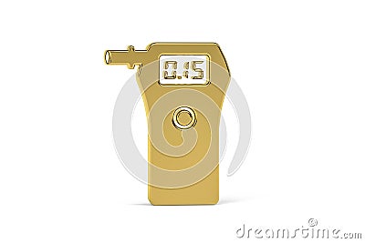 Golden 3d breathalyzer icon isolated on white background Stock Photo