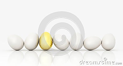 Golden 3d egg Stock Photo