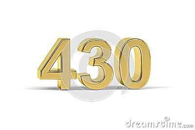 Golden 3d number 430 - Year 430 isolated on white background Stock Photo