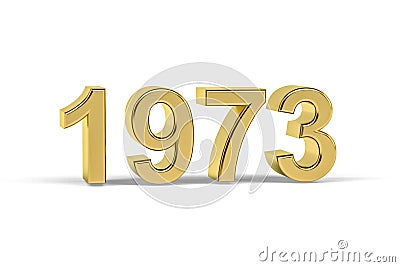 Golden 3d number 1973 - Year 1973 isolated on white background Stock Photo