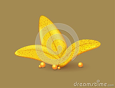 Golden 3d plant Vector Illustration