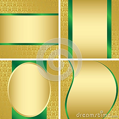 Golden decorative cards - vector set Vector Illustration