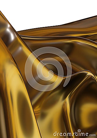 Golden Deep Folds Metal Plate Tablecloth Abstract Dramatic Modern Luxury Luxury 3D rendering graphic design element background Cartoon Illustration