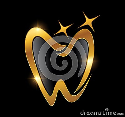 Golden Dental Logo vector icon Vector Illustration