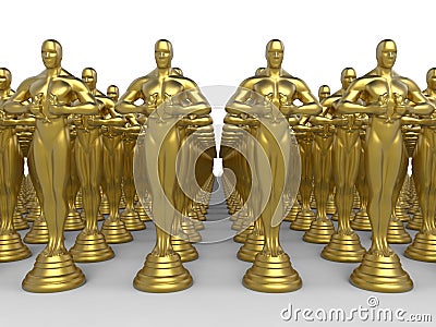 Golden diplomacy statuette awards Cartoon Illustration