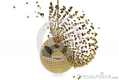 Golden disco ball Stock Photo