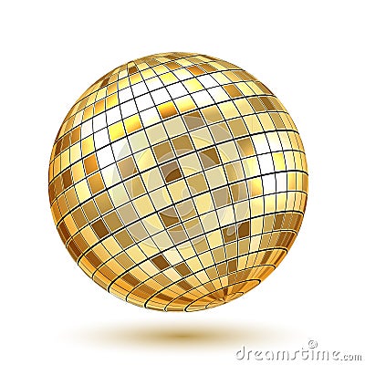 Golden Disco Ball Vector Illustration