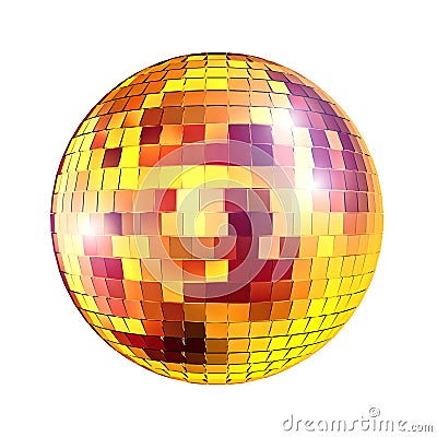 Golden disco mirror ball Stock Photo