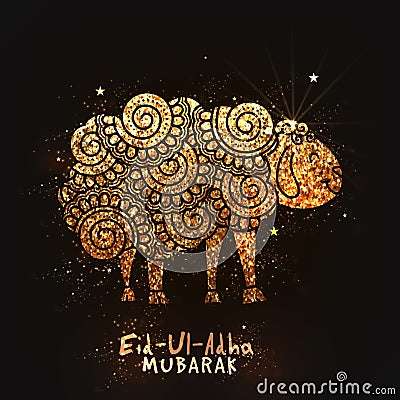 Golden Doodle style Sheep for Eid-Al-Adha. Stock Photo