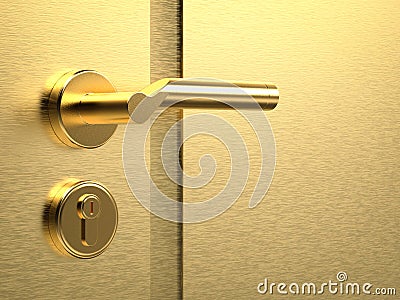 Golden door handle Stock Photo