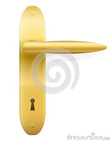 Golden Door Handle Doorknob Vector Illustration