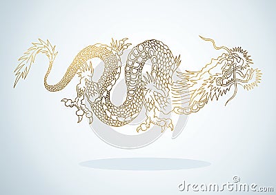 Golden Dragon Vector Illustration