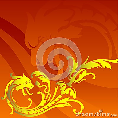 Golden Dragon Vector Illustration