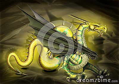 Golden Dragon Stock Photo