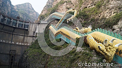 Longqing Gorge in China is a picturesque area in the village of Gucheng at Yanqing District of Beijing. China Editorial Stock Photo