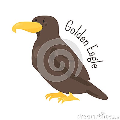 Golden eagle isolated on white Vector Illustration