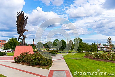 Golden Eagle Statue on the campus of University of Southern Mississippi in Hattiesburg Editorial Stock Photo