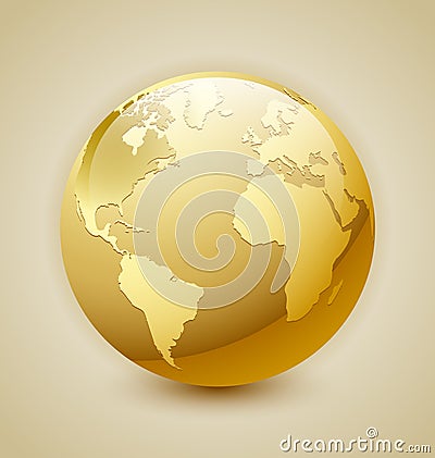 Golden Earth icon Vector Illustration