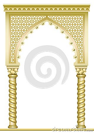 Golden East Arch Vector Illustration