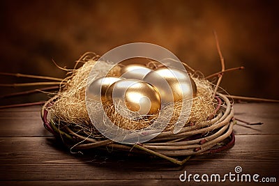 Golden easter eggs Stock Photo