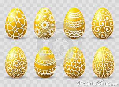 Golden easter eggs Vector Illustration
