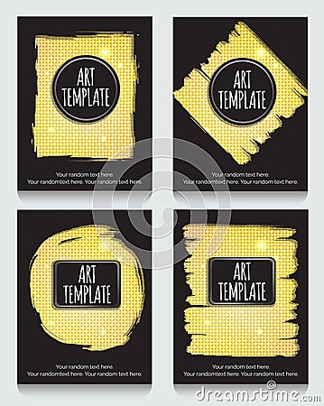 Golden eclectic flyer template Vector Illustration