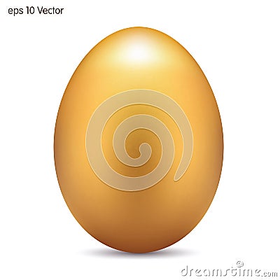 Golden egg. Luxury egg of precious metal Vector Illustration