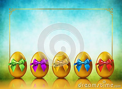 Golden Eggs Background Stock Photo