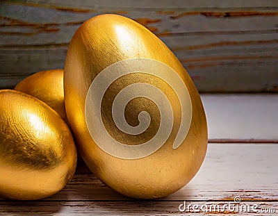 Golden Eggs Stock Photo