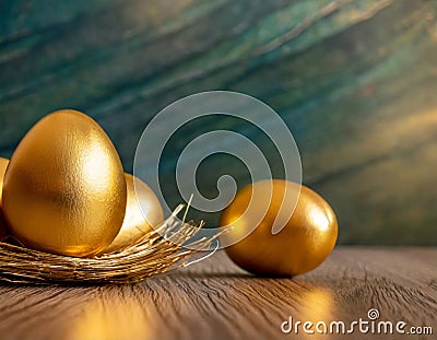 Golden Eggs Stock Photo