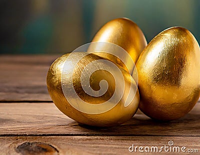 Golden Eggs Stock Photo