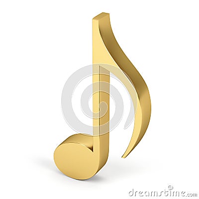 Golden eighth note. Stock Photo