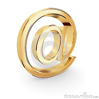 Golden email sign Stock Photo