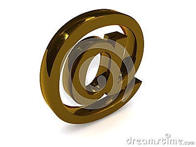 Golden email symbol Stock Photo