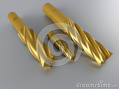 Golden end mills Cartoon Illustration