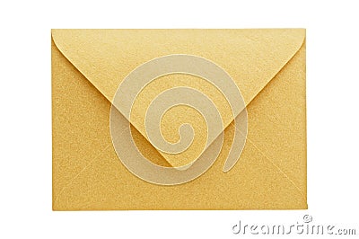 Golden envelope isolated. Stock Photo
